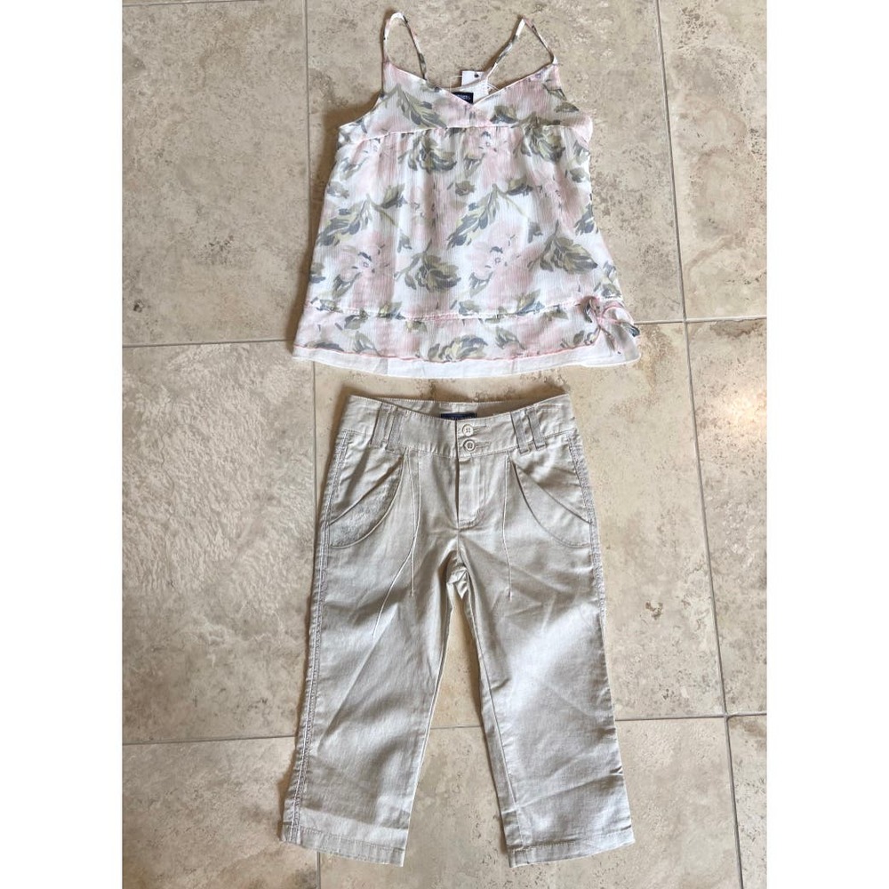 John Bourget NWT $145 girls French boutique brand 2-pc pant set, 5A/5yrs